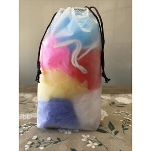 Bath Sponges Kids‎ 8 Pack Small Colorful Shower Mesh Pouf Body Scrubber Ball New